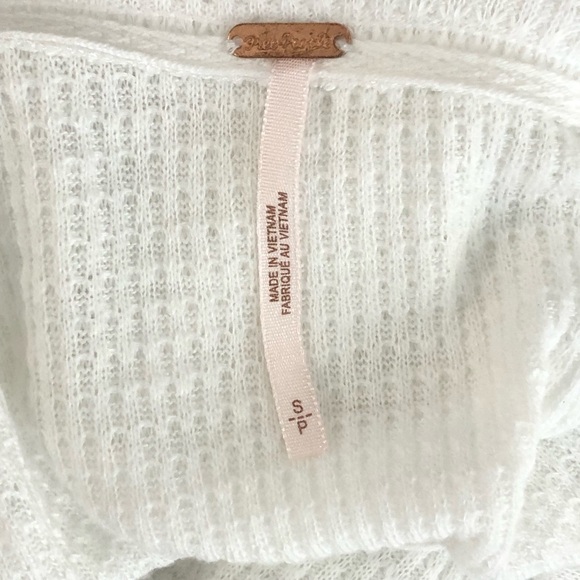 Free people, clash thermal Boho Chic White Blouse with Floral Sleeves - Picture 6 of 12